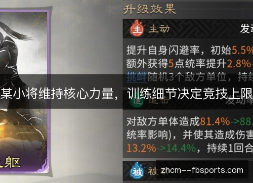 某小将维持核心力量，训练细节决定竞技上限